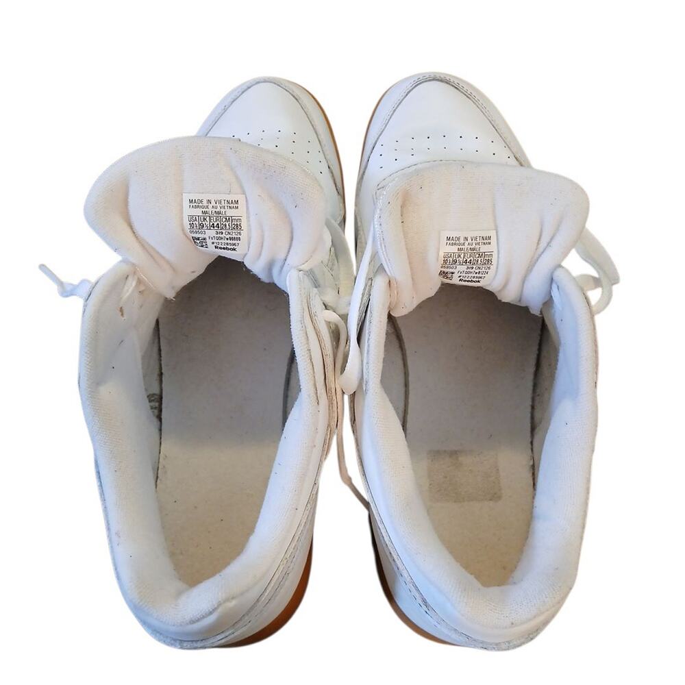 Reebok Workout Plus Full Grain Leather Men's Sneakers White Gum US Sz 10.5 READ - Picture 13 of 15